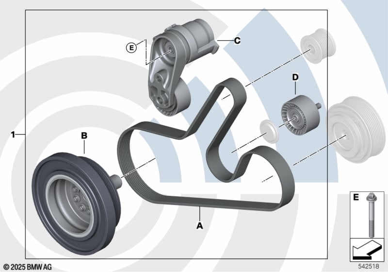 Repair kit, belt drive, Value Parts