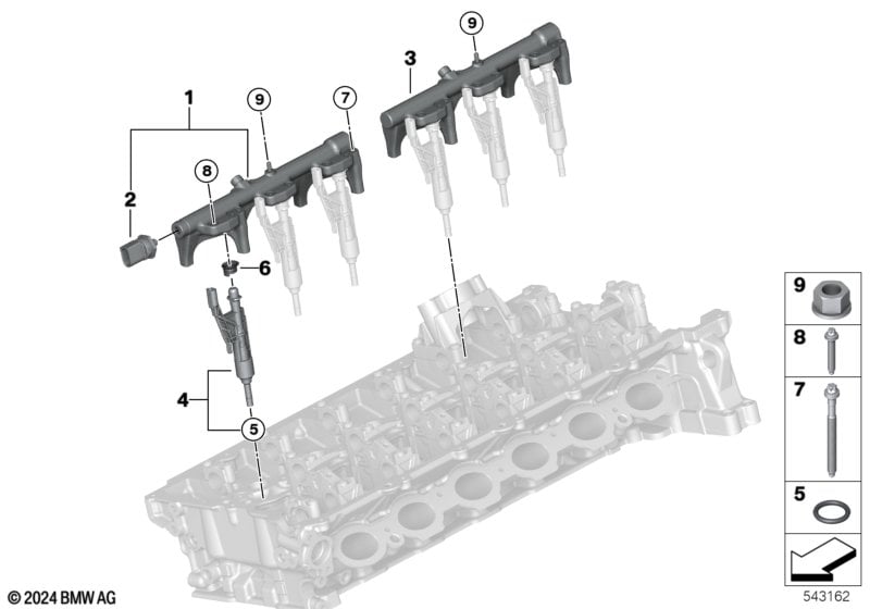 High-pressure rail / injector
