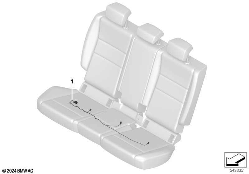 Rear seat wiring set