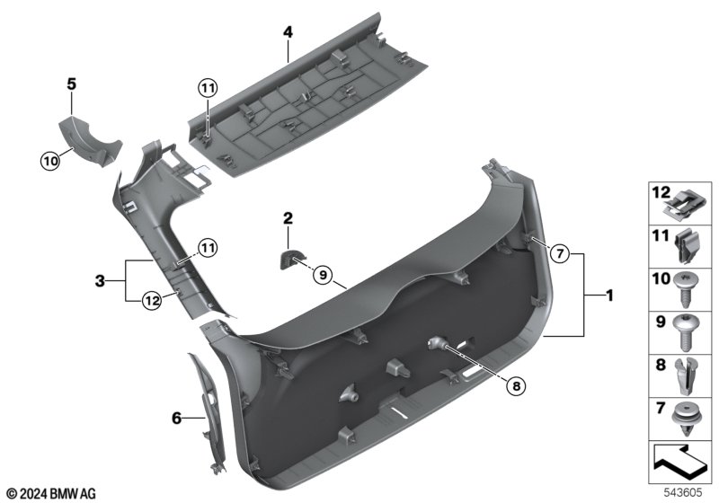 Trunk lid trim panel