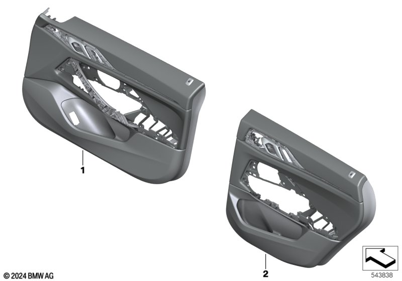 Individual door trim panel