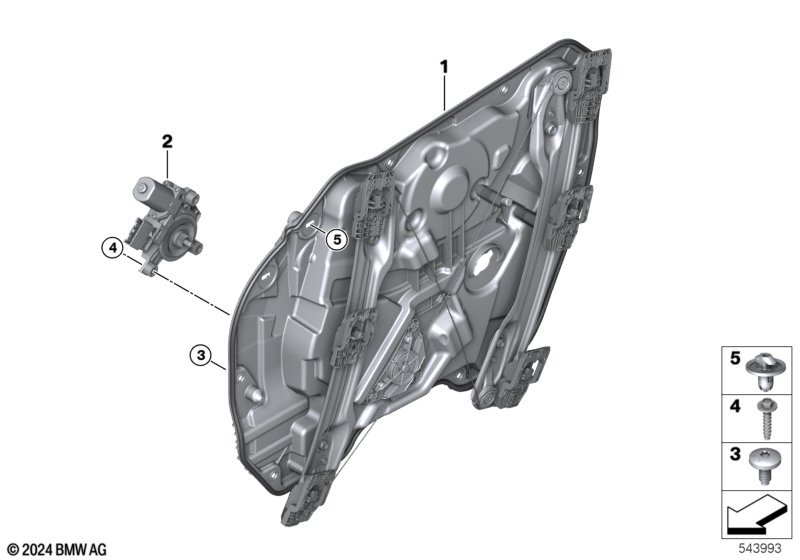 Door window lifting mechanism front