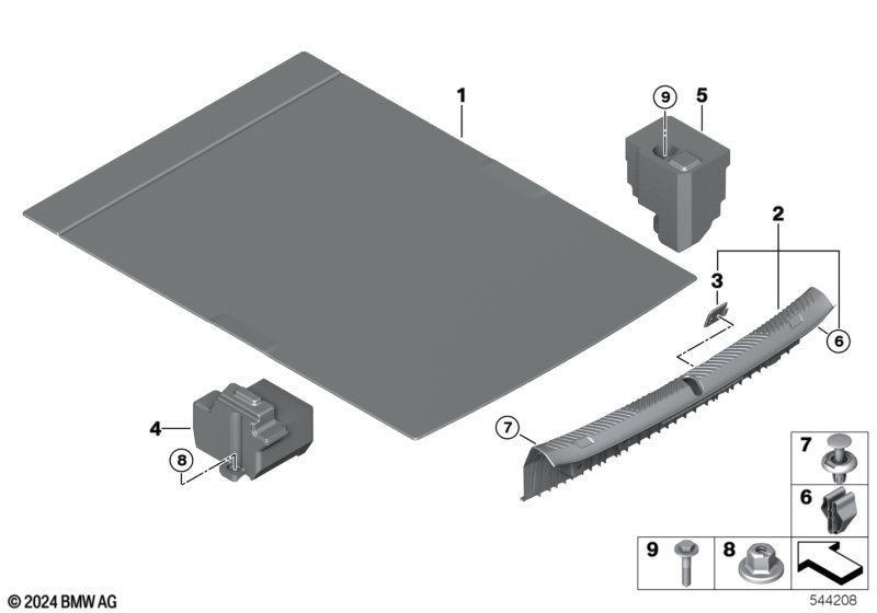Trim panel, trunk floor