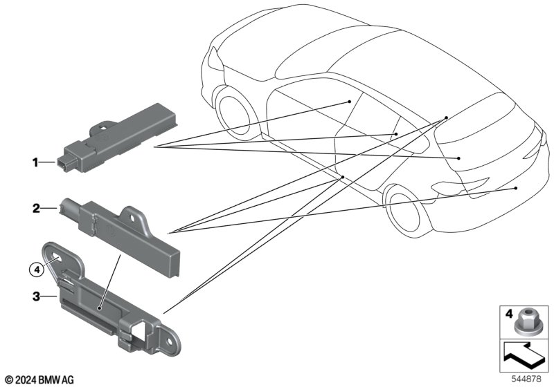 Single parts, antenna, Comfort access