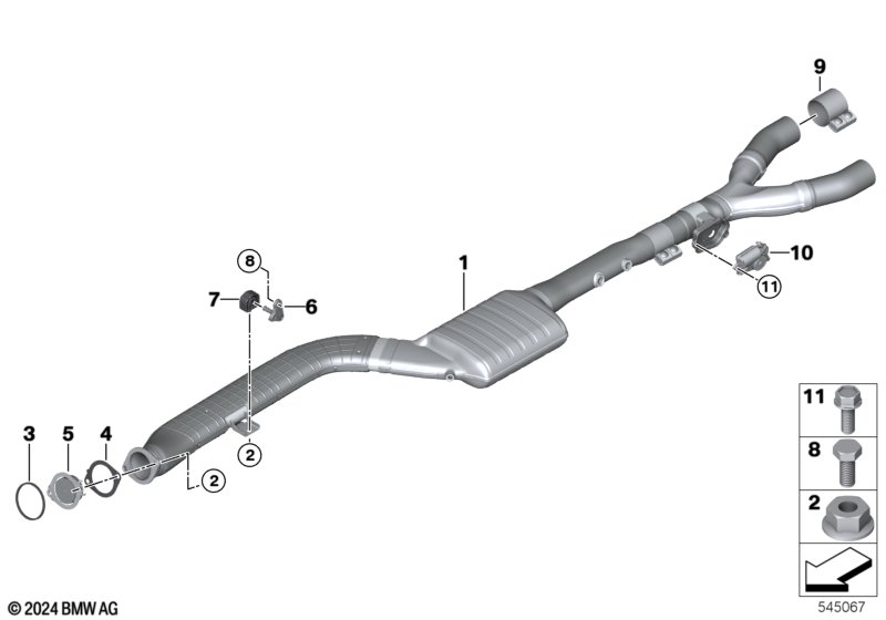 Catalytic converter/front silencer