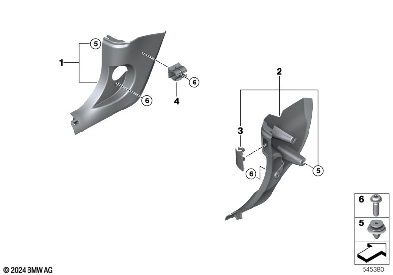 Trim panel leg room