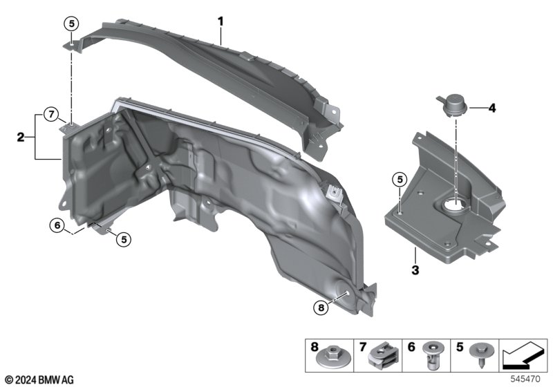 Mounting parts, engine compartment