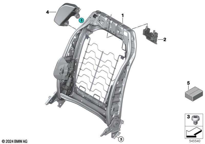 Seat, front, backrest frame