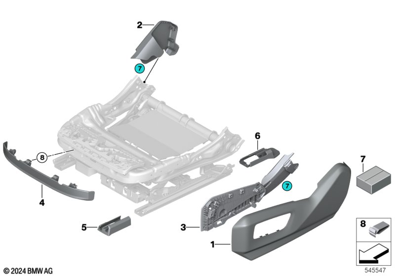 Seat front seat coverings