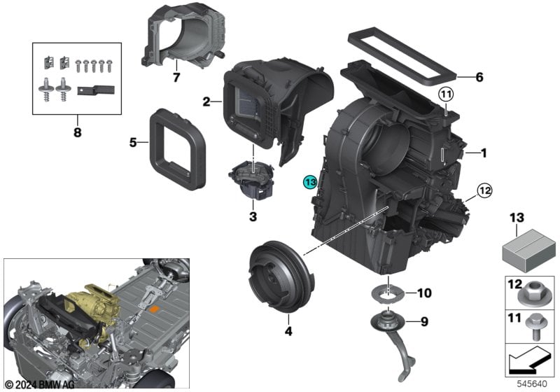 Housing parts, heater and air condit.