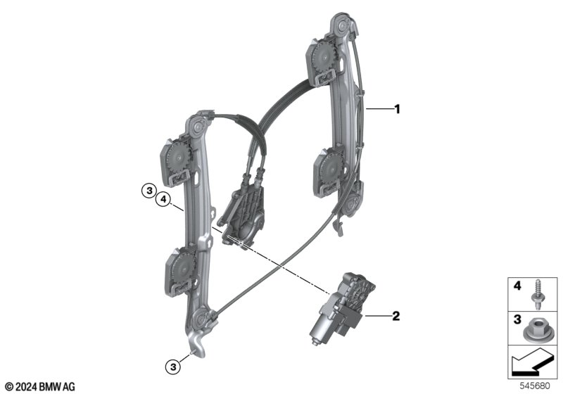 Door window lifting mechanism rear