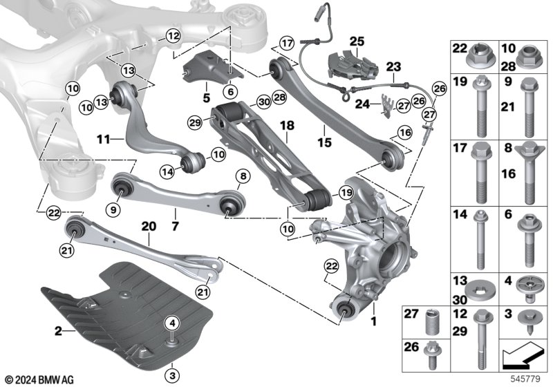 Rear axle support/wheel suspension