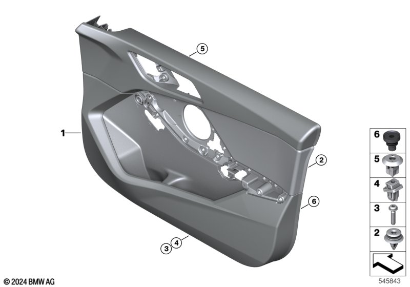 Door trim panel, front