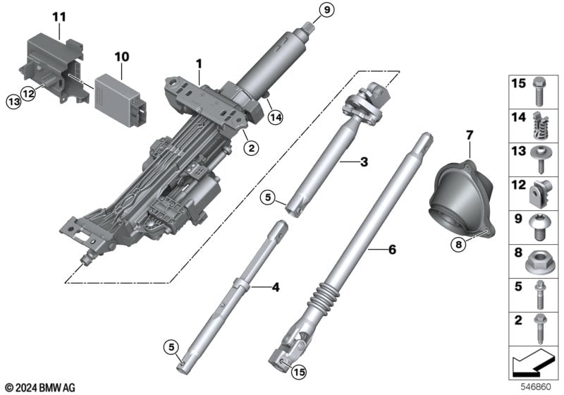 Electron.steer. column adj./add-on parts