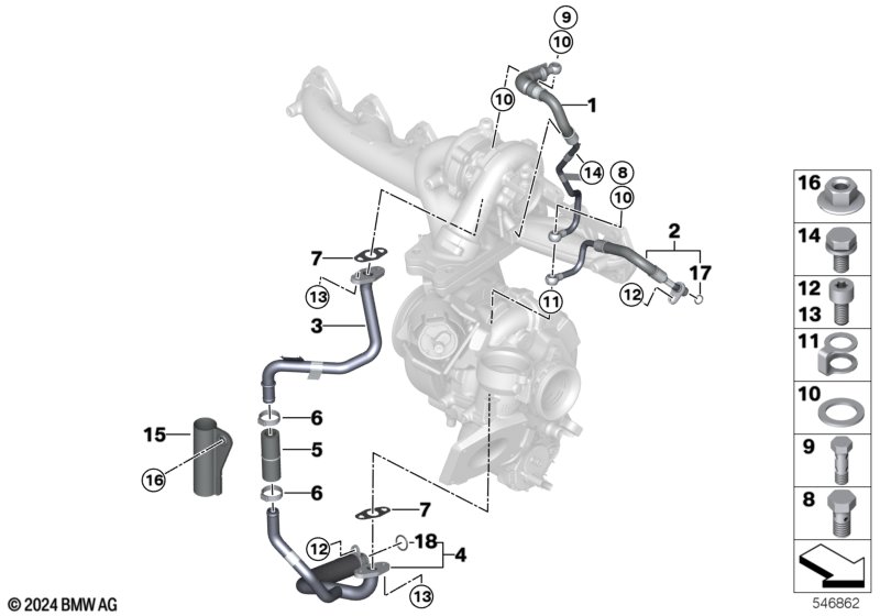 Oil supply exhaust turbocharger