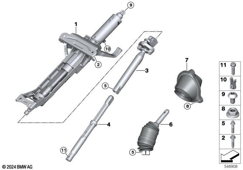 Steering column man.adjust./Mount. parts