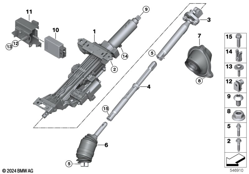 Electron.steer. column adj./add-on parts