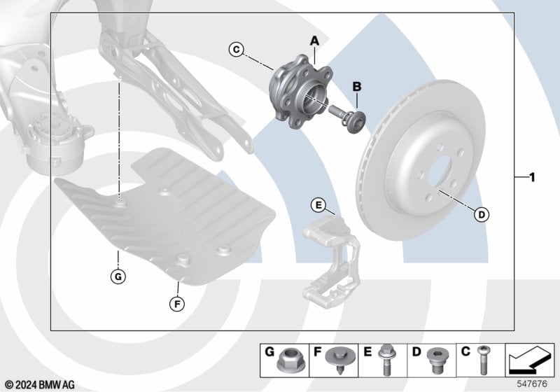 Repair kit, wheel bearing, rear