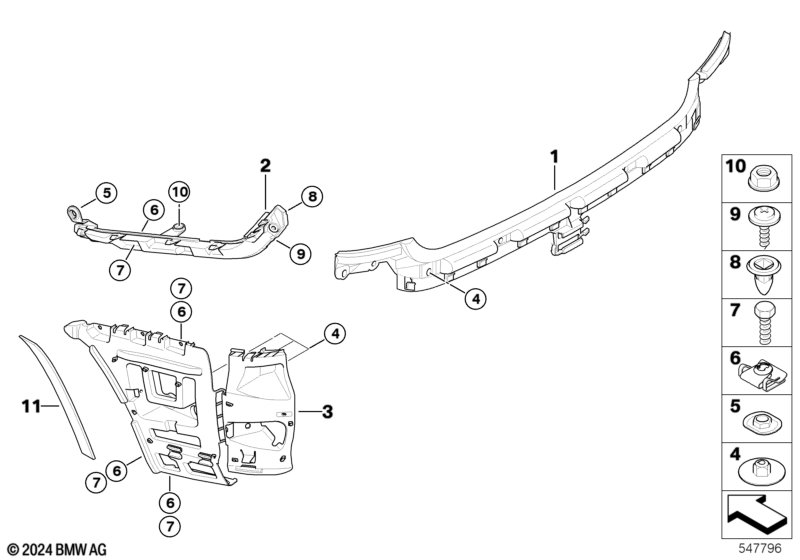 Trim, decor elements, rear