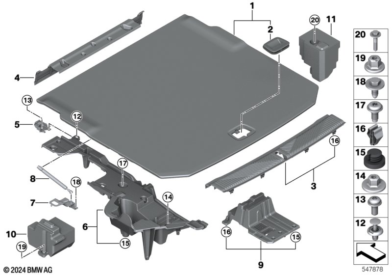 Trim panel, trunk floor