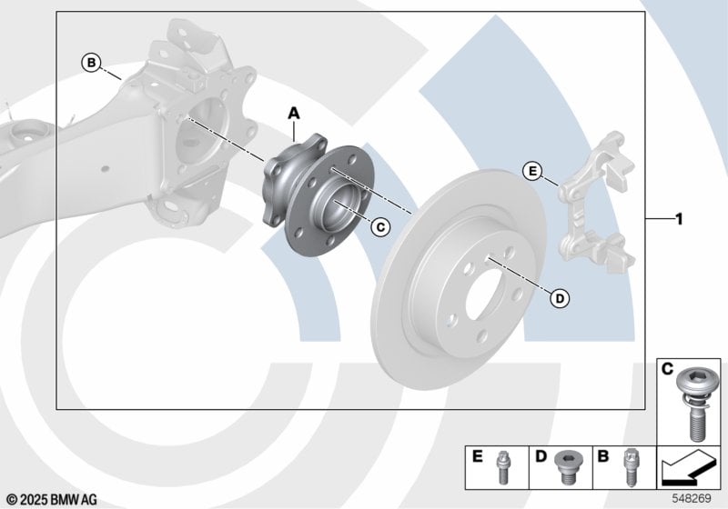 Repair kit for wheel bearing, rear