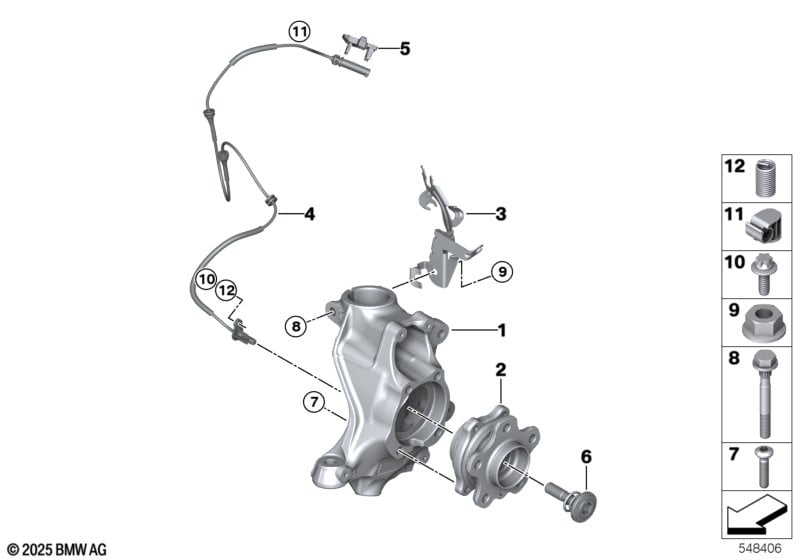 Swivel/wheel bearing, front, AWD