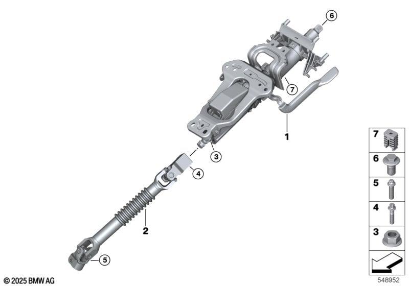 Manually adjust. steering column