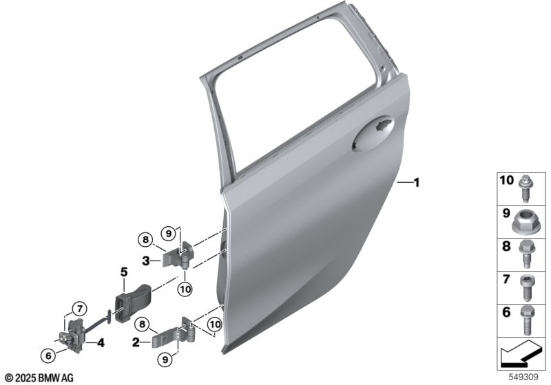 Rear door - hinge/door brake