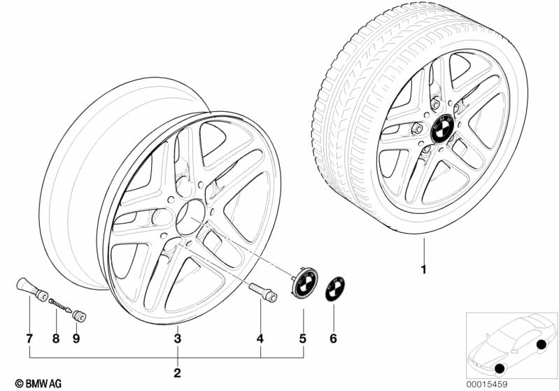 BMW lättmetallhjul dubbeleker 53