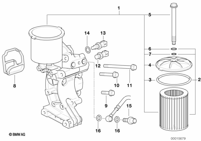 Genuine BMW 11421406653 E36 Aggregate Support With Oil Filter (Inc. Z3 M) | ML Performance UK Car Parts