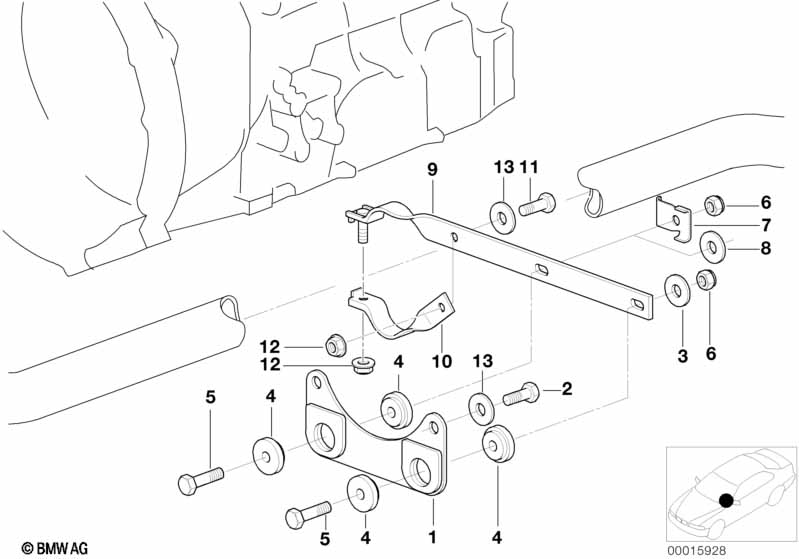 Genuine BMW 18301432596 E36 Exhaust Support (Inc. 316i 1.9, 318ti & Z3 1.9) | ML Performance UK Car Parts