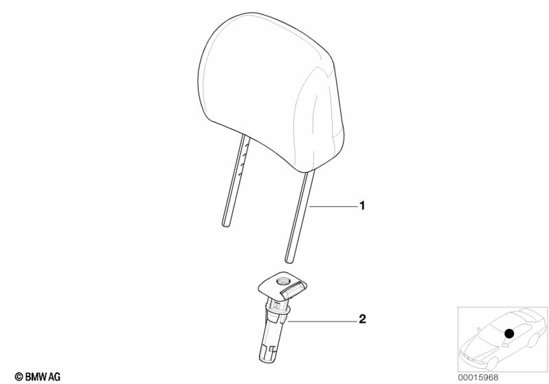 Seat, front, head restraint, Sport seat