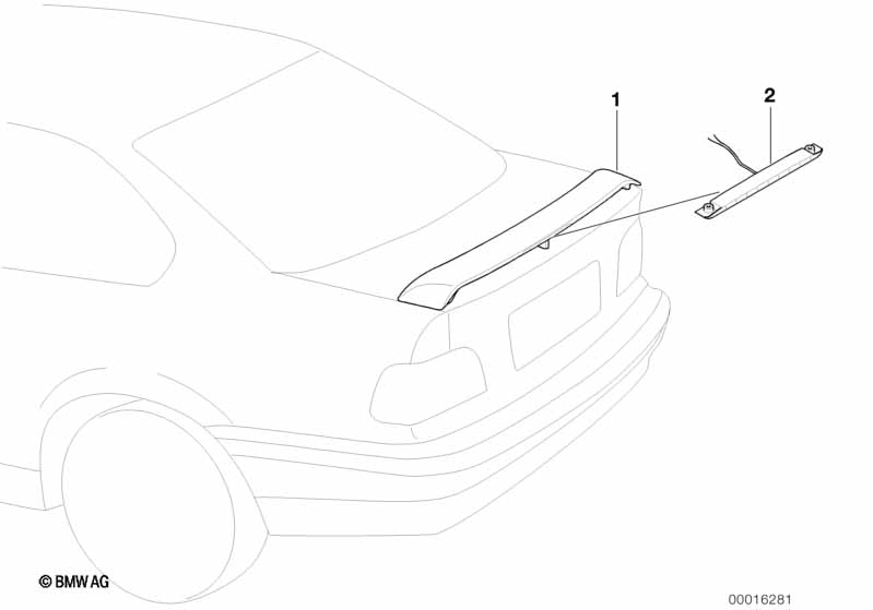 Rear spoiler with brake light