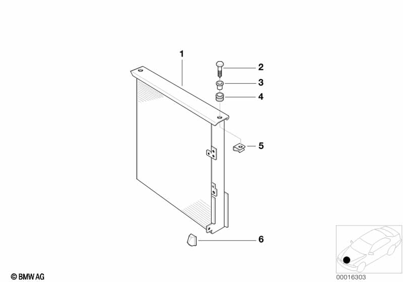Air condit.condenser and mounting parts