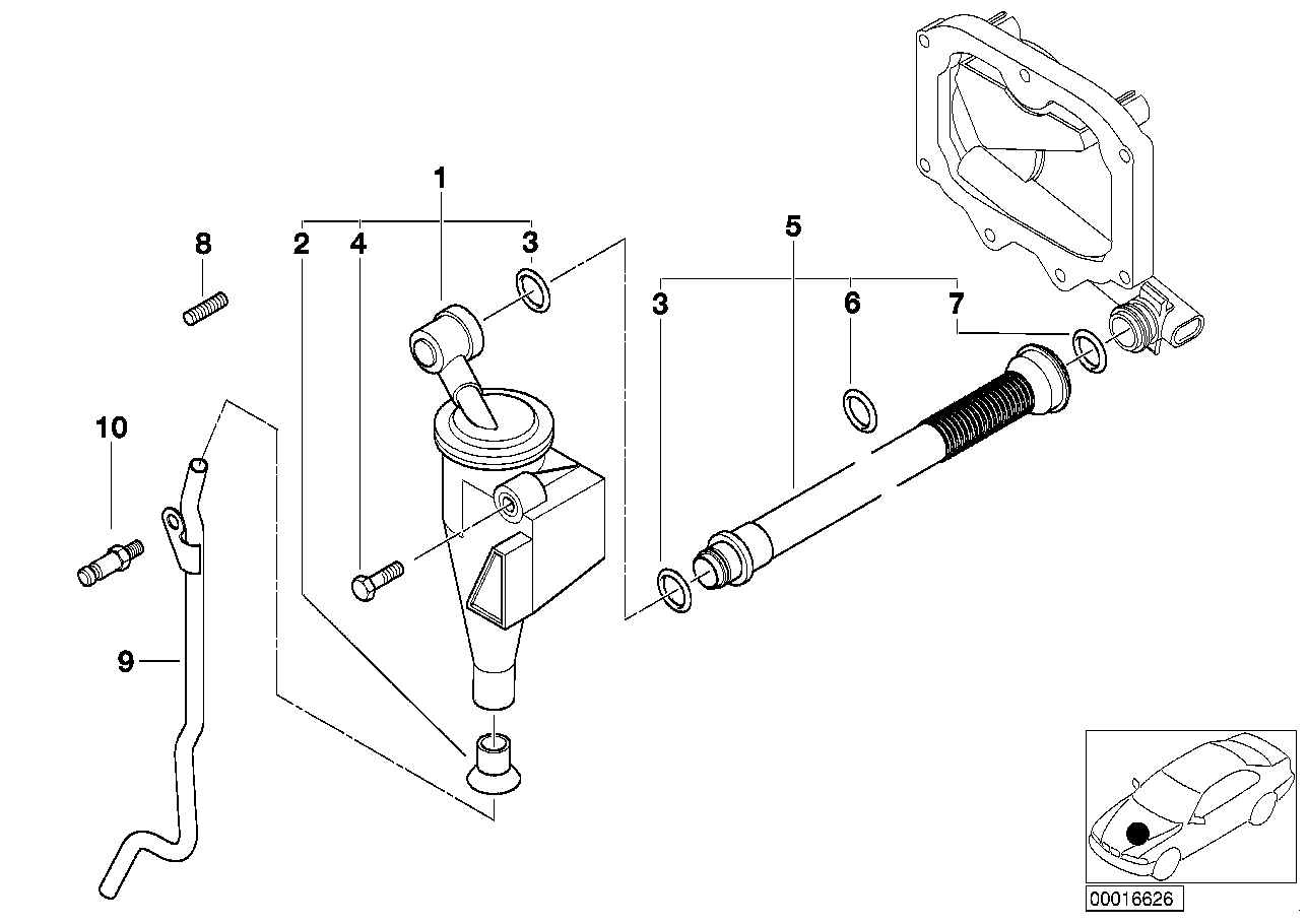 Genuine BMW 11151705301 E39 E38 Vent Pipe (Inc. 540i, 740iL & 740iLP) | ML Performance UK Car Parts