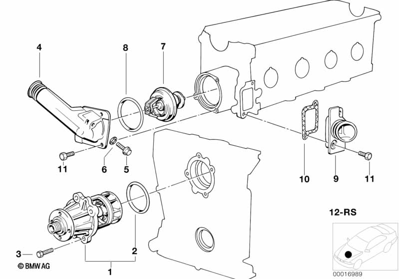 Genuine BMW 11519070762 E30 E34 Exch. Water Pump (Inc. 518i, 316i & 318i) | ML Performance UK Car Parts