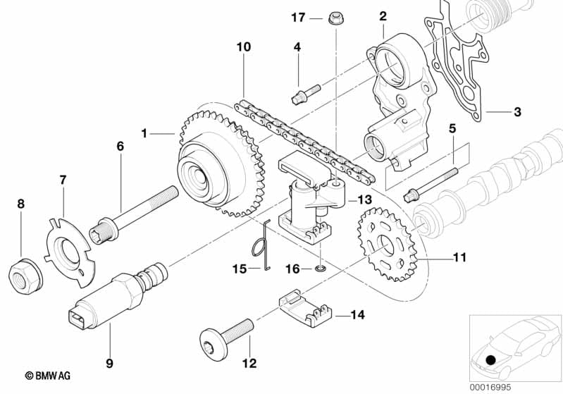 timing gear timing chain top - VANOS