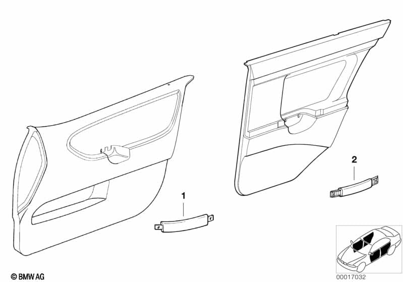 Individual interior door handles leather