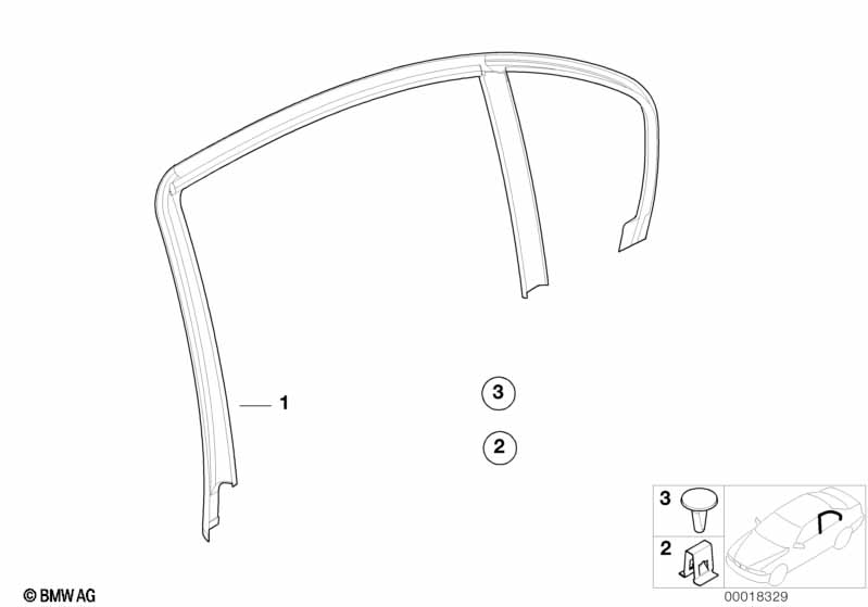 Trim and seals for door, rear
