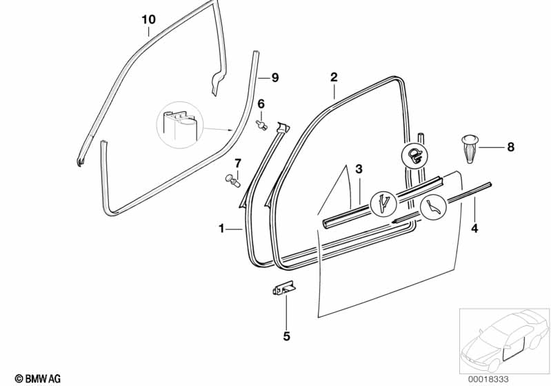 Genuine BMW 51218397636 E36 Outer Weatherstrip, Right (Inc. Z3) | ML Performance UK Car Parts