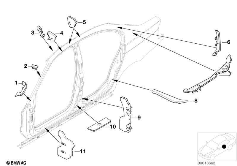 Cavity shielding, side frame