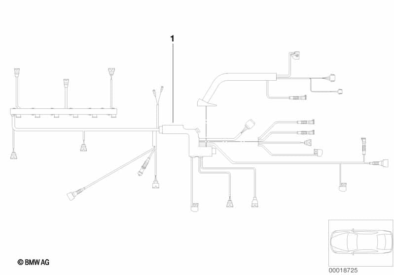 Engine wiring harness, engine module
