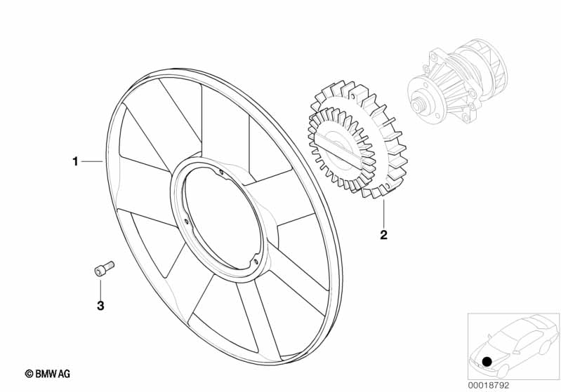Cooling system-fan/fan coupling