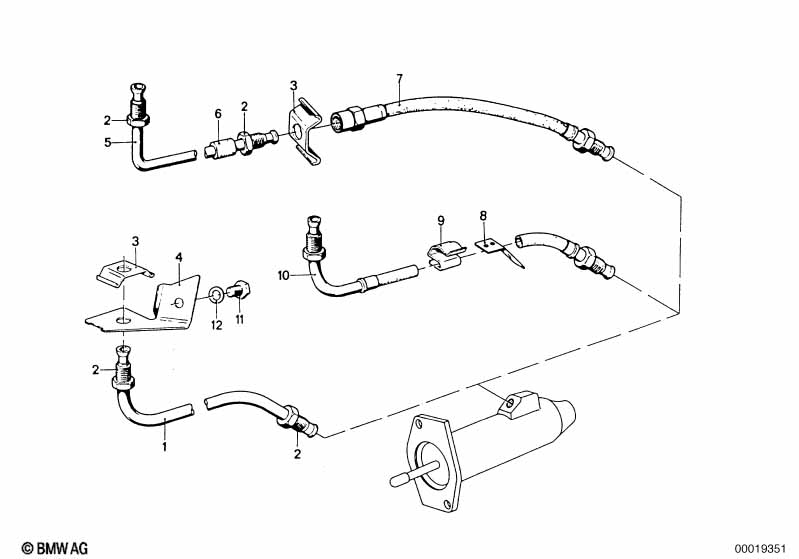 Genuine BMW 21521114542 Pressure Hose Assy.Clutch L=352mm (Inc. 2500, 3.0SBav & 3.0S) | ML Performance UK Car Parts