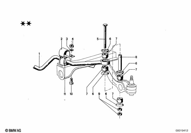 Front spring strut/shock absorber