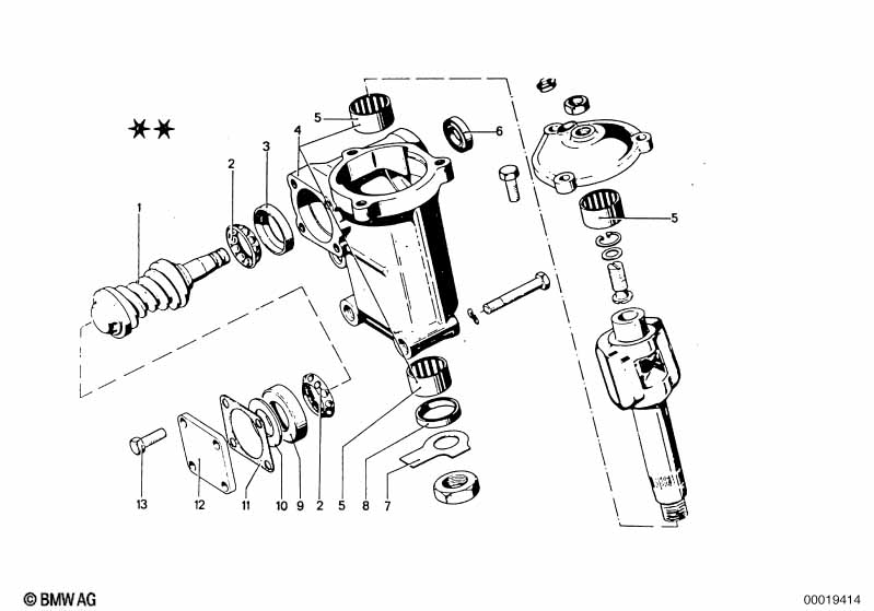 Steering box single components