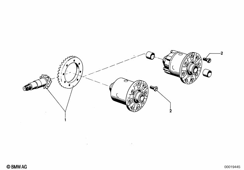 Differential-crown wheel set