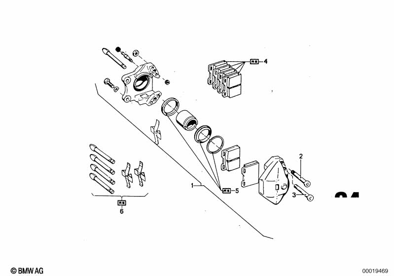 Genuine BMW 34211119212 E24 Caliper With Out Brake Pads Right (Inc. 633CSi, 630CS & 628CSi) | ML Performance EU Car Parts
