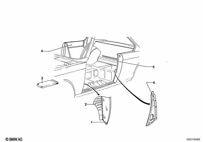 Body-side frame-side member/columns