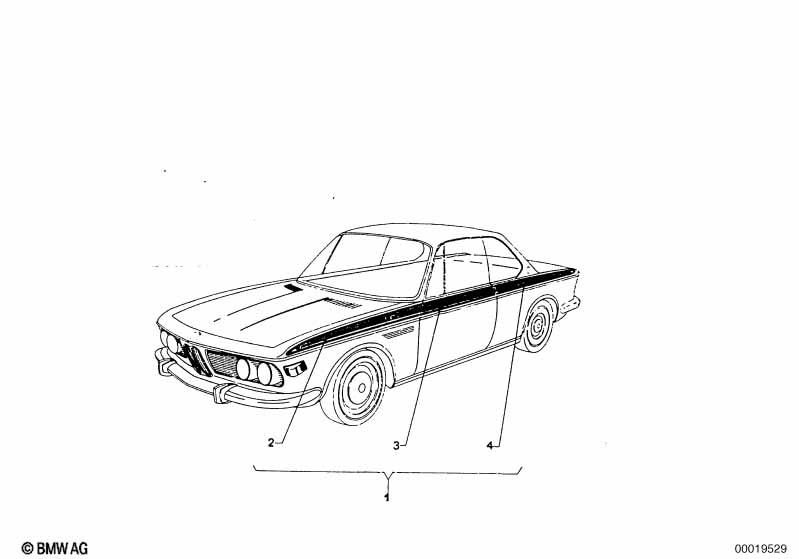 Genuine BMW 51141823167 Ornamental Strips, Black Front Left (Inc. 3.0CSiL & 3.0CSL) | ML Performance EU Car Parts
